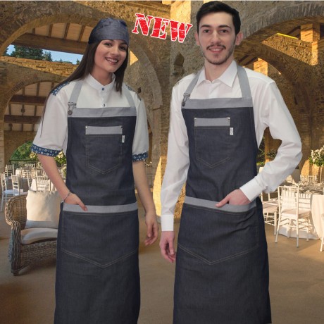 GREMBIULE JEANS ELASTICIZZATO