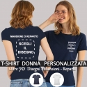 T-shirt da donna mezza manica varie mansioni e reparti - personalizzata fronte/retro con proprio nome e Immagine a scelta
