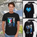 T-shirt da uomo nera con immagini del Napoli