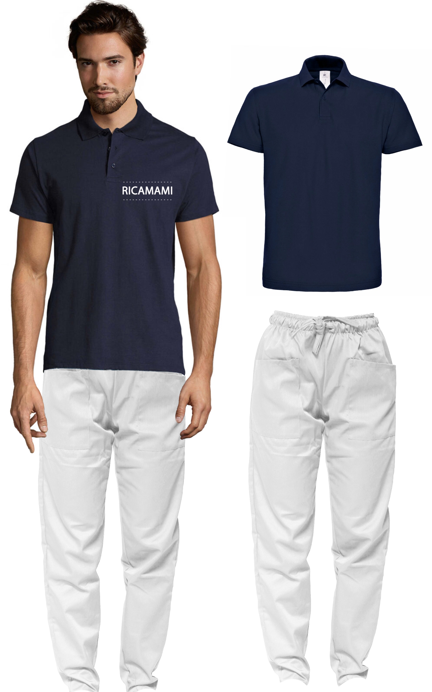 Polo Blu - Pantalone Bianco